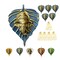 Metal Leaf Ganesha Diwali Decor Wall Hanging for Home & Office Housewarming Return Gift Pooja Favor Ganesha Decorative Wall Hanging Showpiece Pack of 1/2/5/25 Pcs